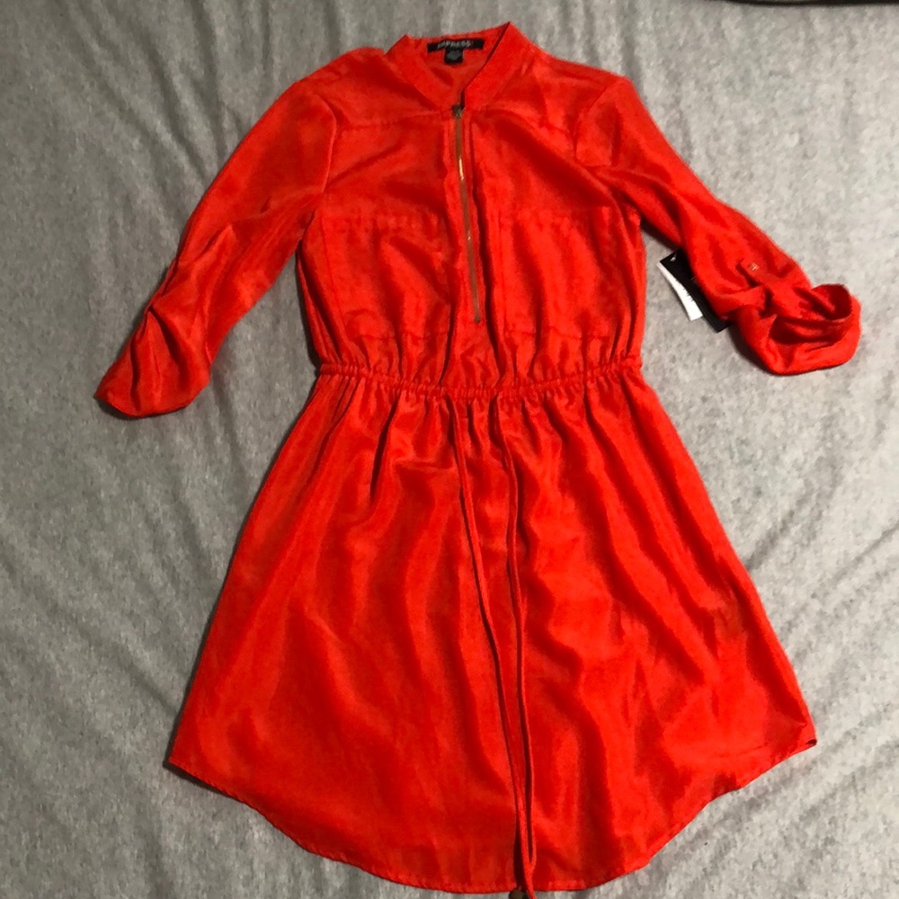 Red long sleeved dress